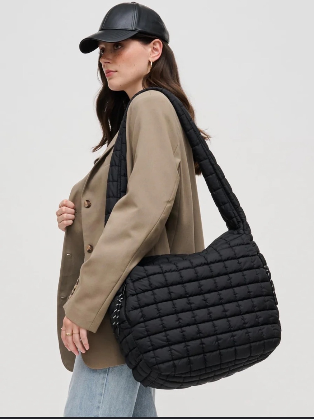 Urban Expressions Leda Quilted Shoulder Bag - Black